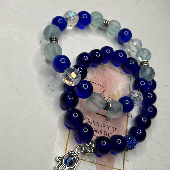 Blue Evil Eye Protection Bracelet Set - Picture 3 of 3